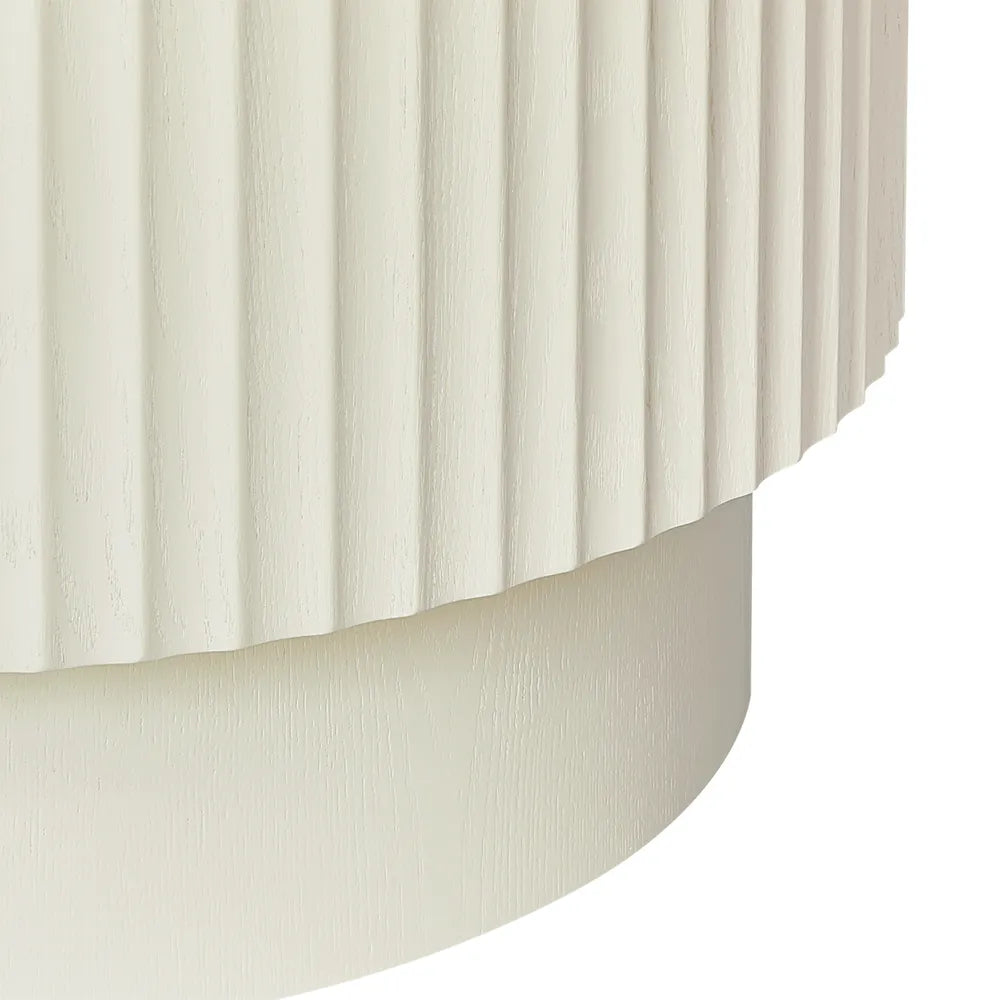 Fluted oval white coffee table