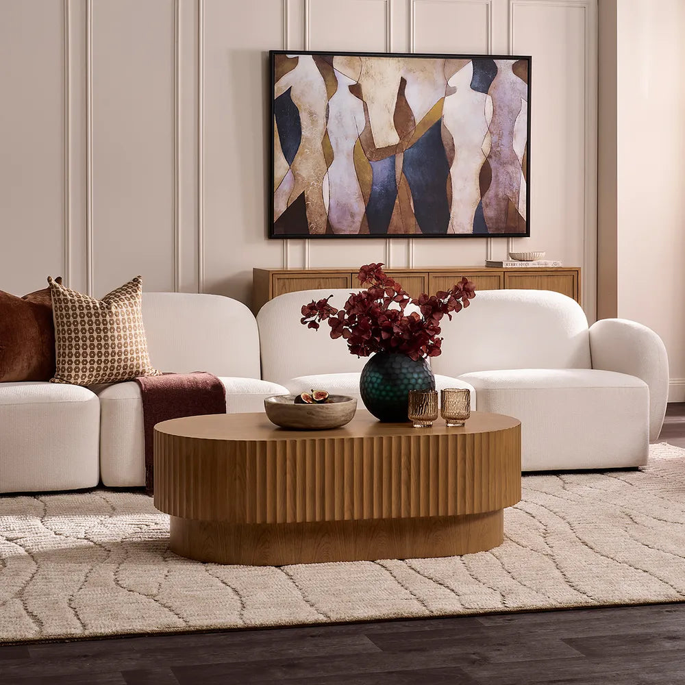 Avery Oval Coffee Table - Natural Oak