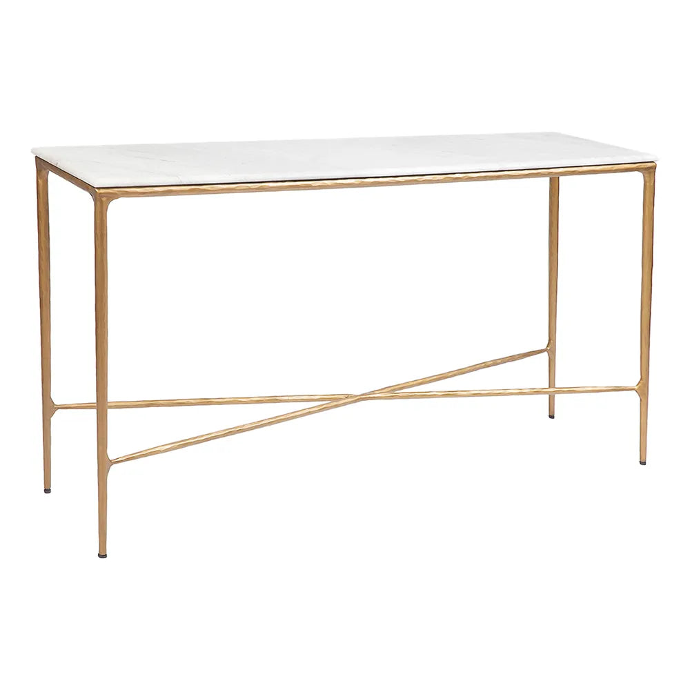 Heston Marble Console Table - Medium Brass