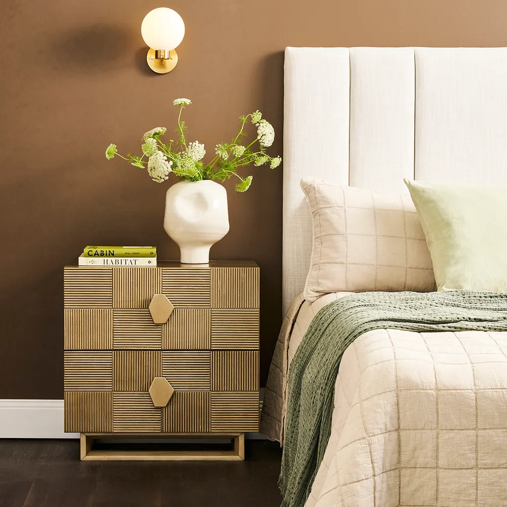 Alton Bedside Table - Large Antique Gold