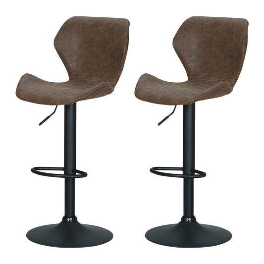 Set of 2 Ellis Vintage Brown Bar Stools