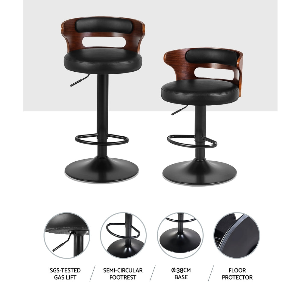 Set of 2 Auden Leather Adjustable Bar Stools