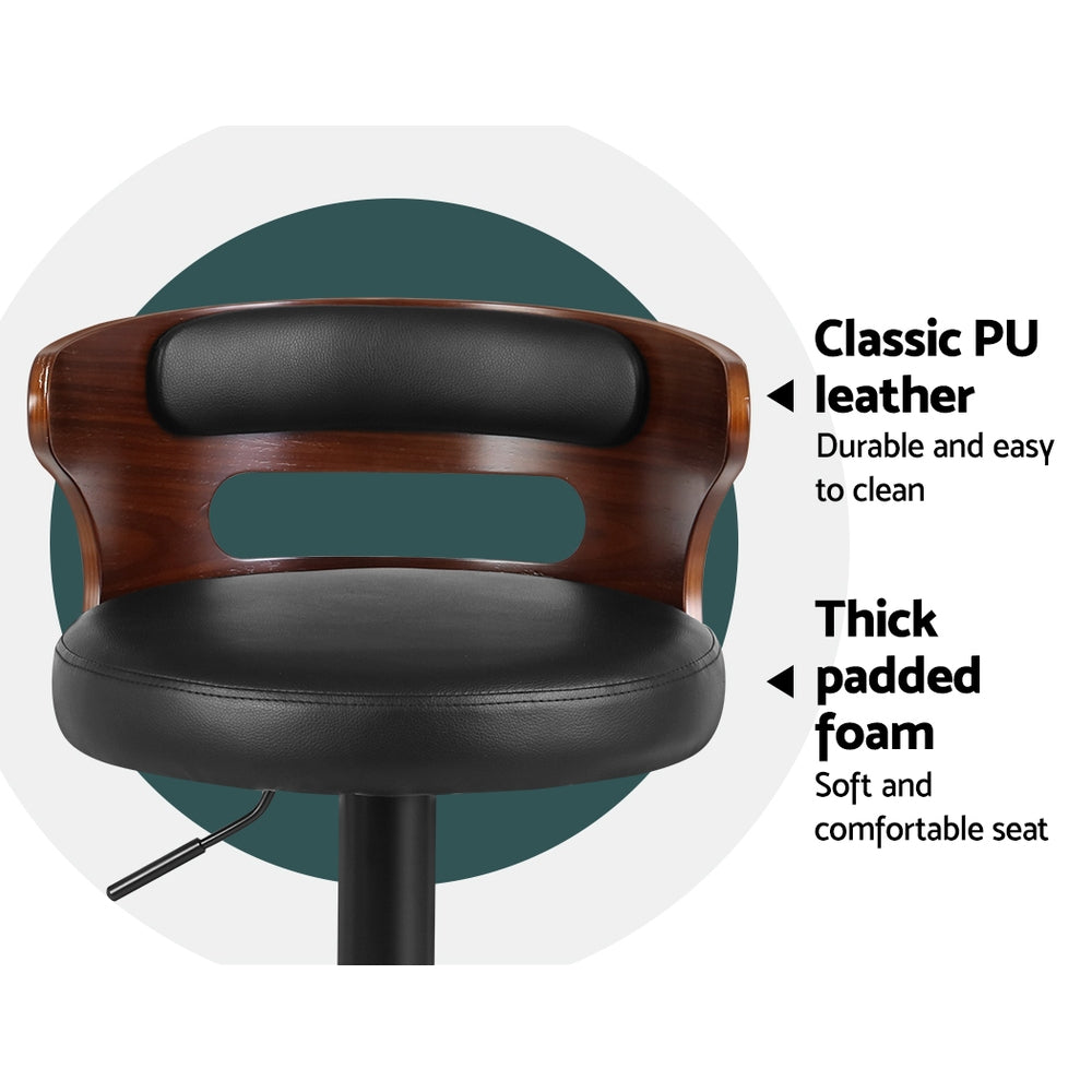 Set of 2 Auden Leather Adjustable Bar Stools