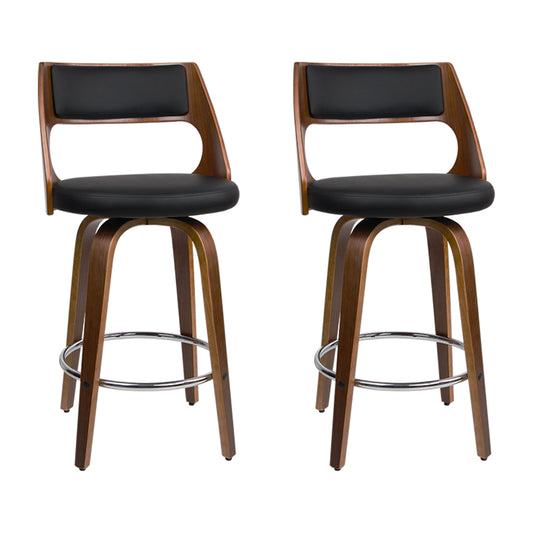 Set of 2 Astoria Swivel Leather Bar Stools