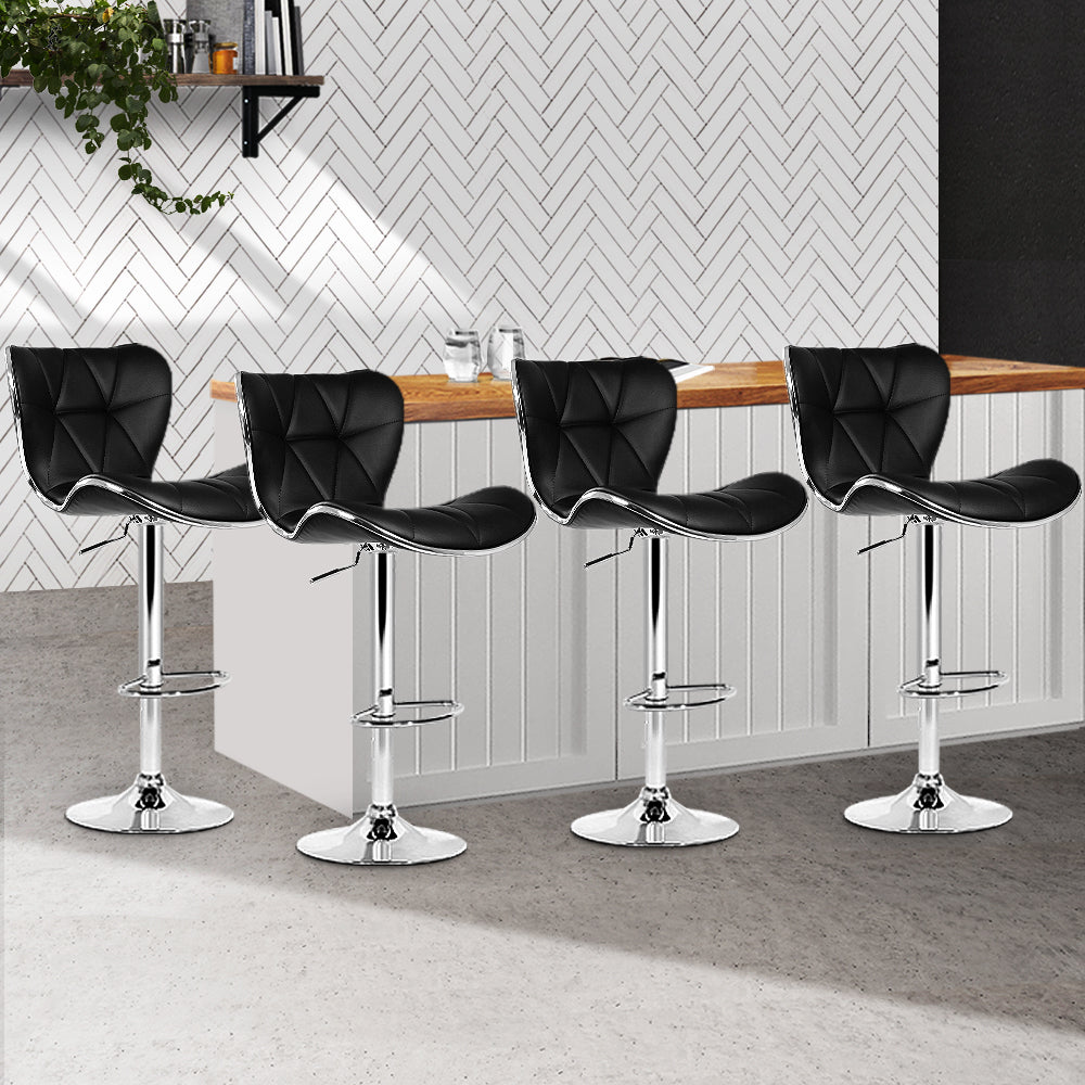 Set of 4 Brooklyn Leather Bar Stools