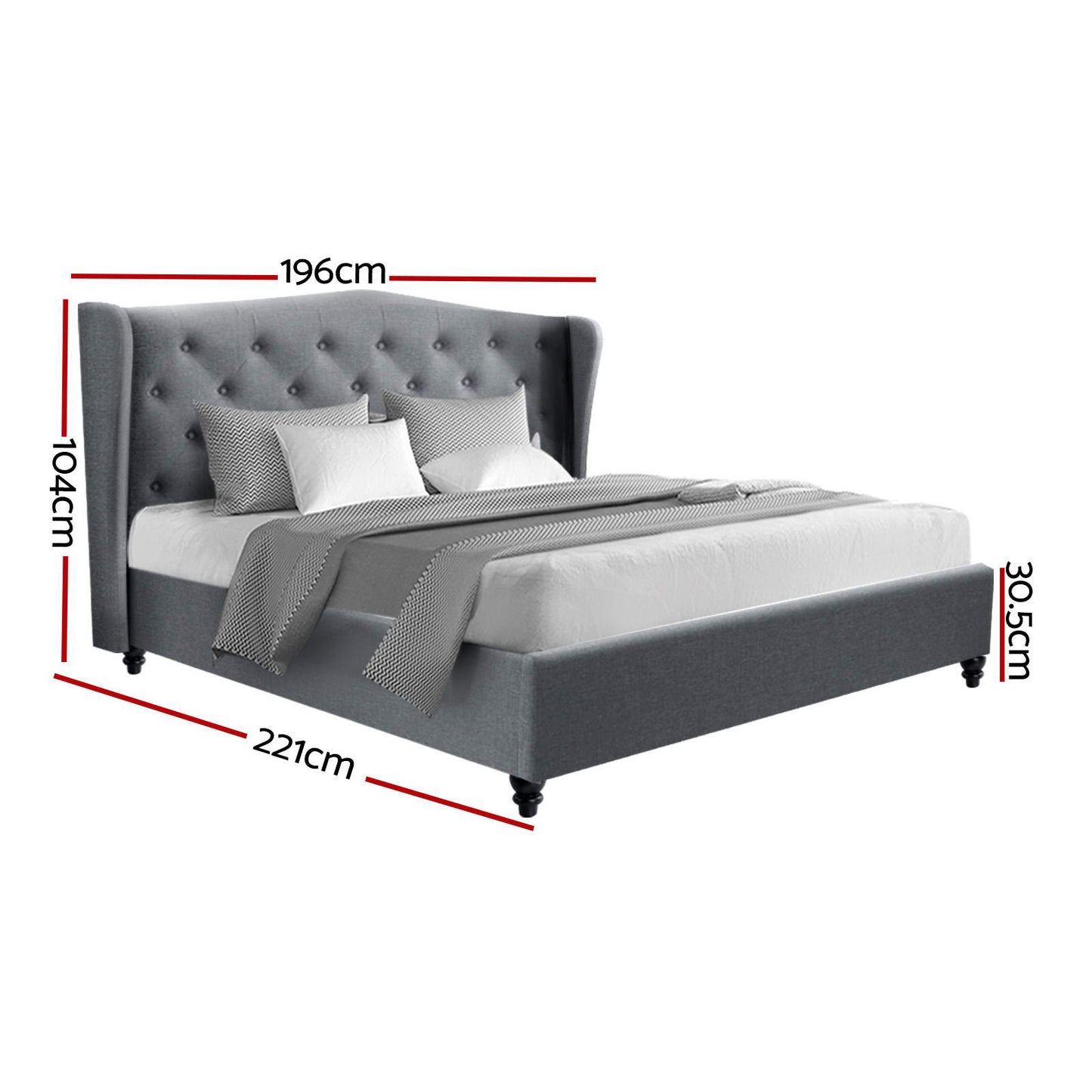 Pier Bed Frame King Size - Grey