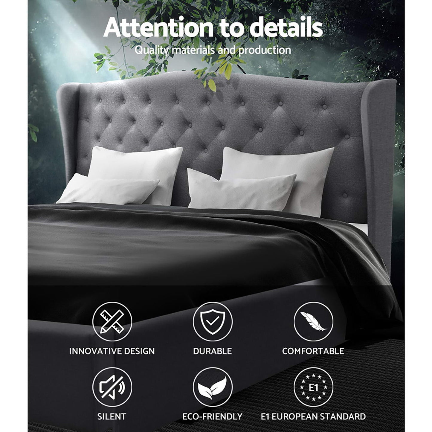 Pier Bed Frame King Size - Grey