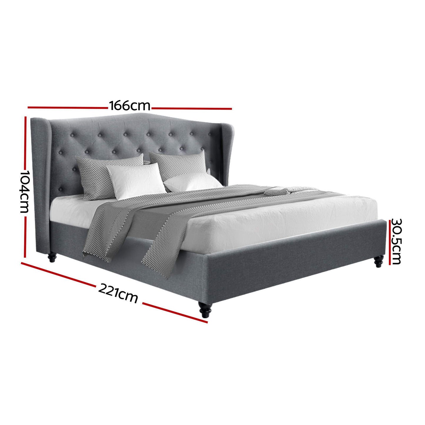Pier Bed Frame Queen Size - Grey