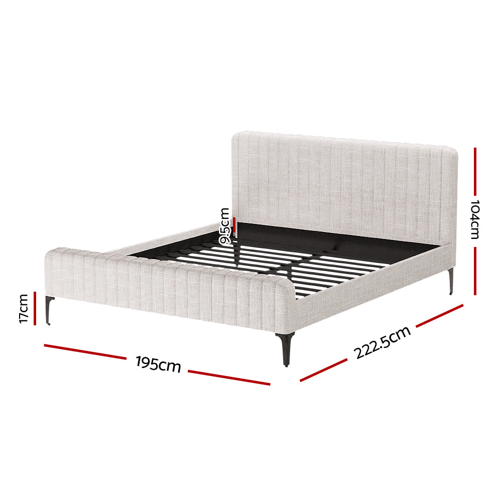 Ammy Bed Frame King Size - Beige