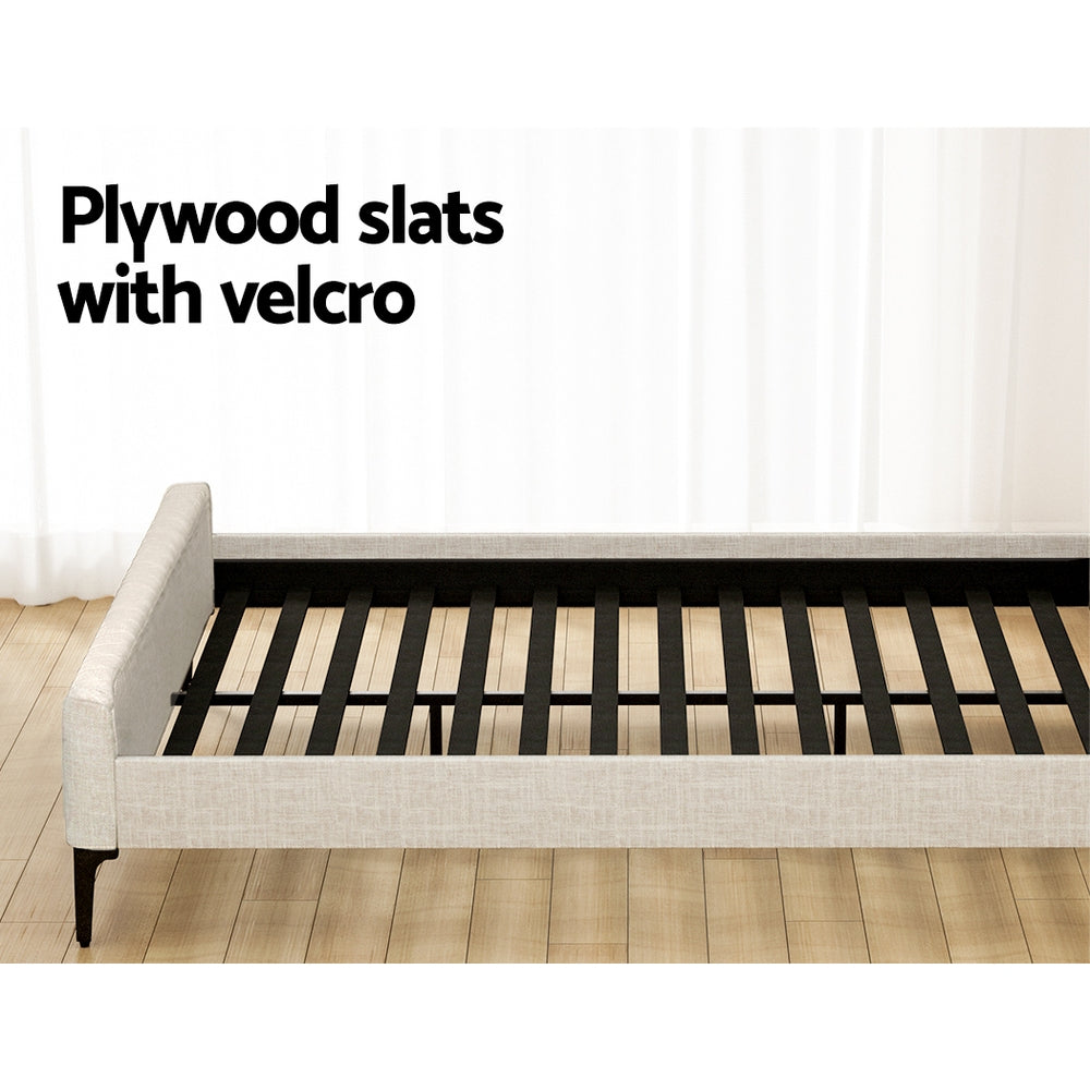 Ammy Bed Frame King Size - Beige