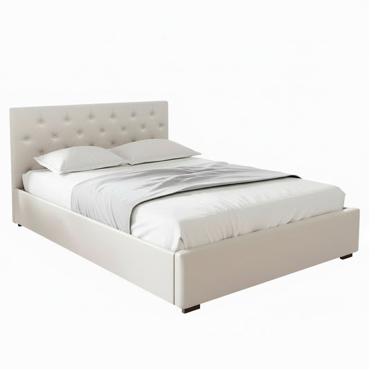 Vila Bed Frame Double Size Gas Lift - Beige