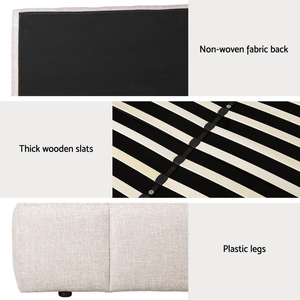 Tette Bed Frame Double Size - Beige