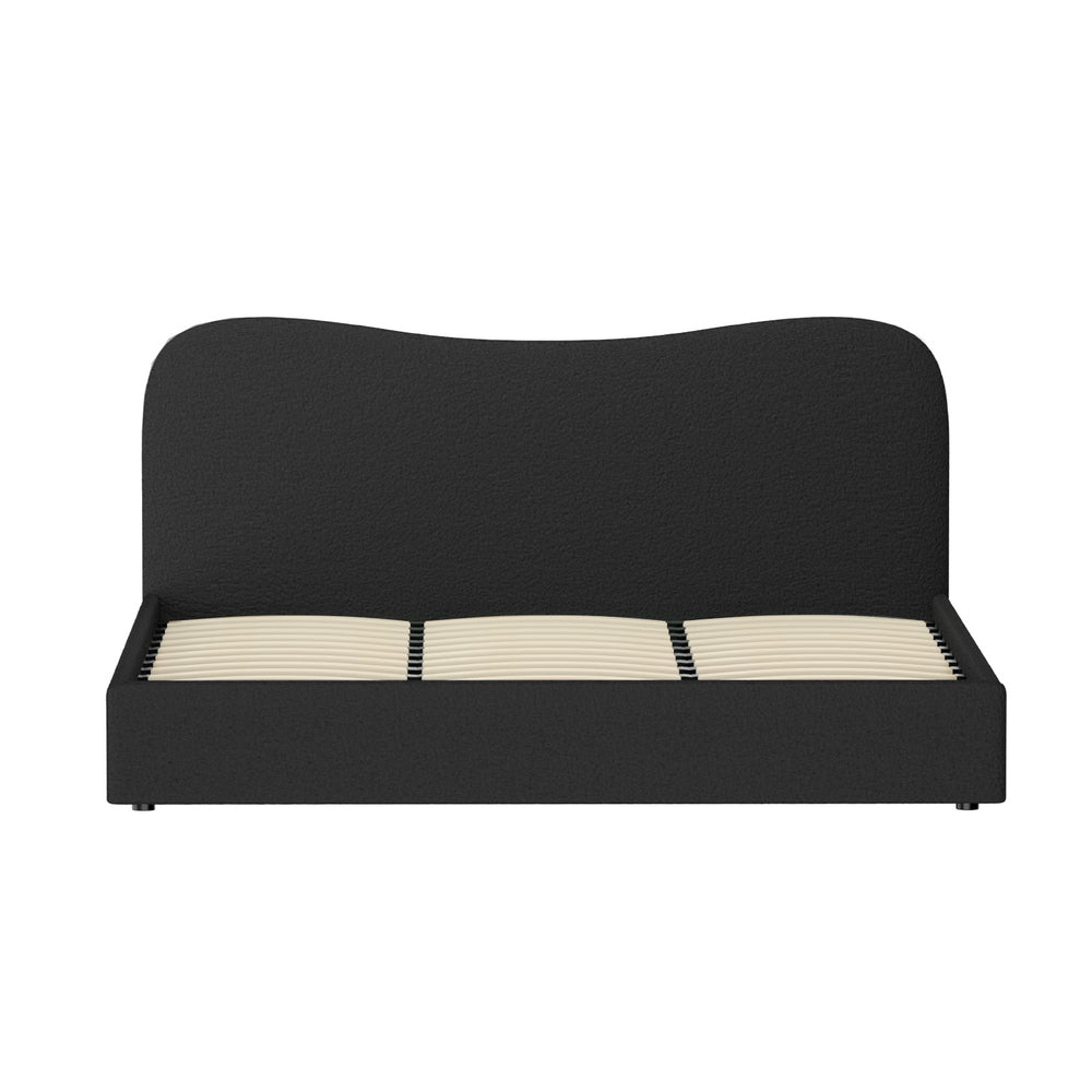 Data Bed Frame King Size Boucle - Black