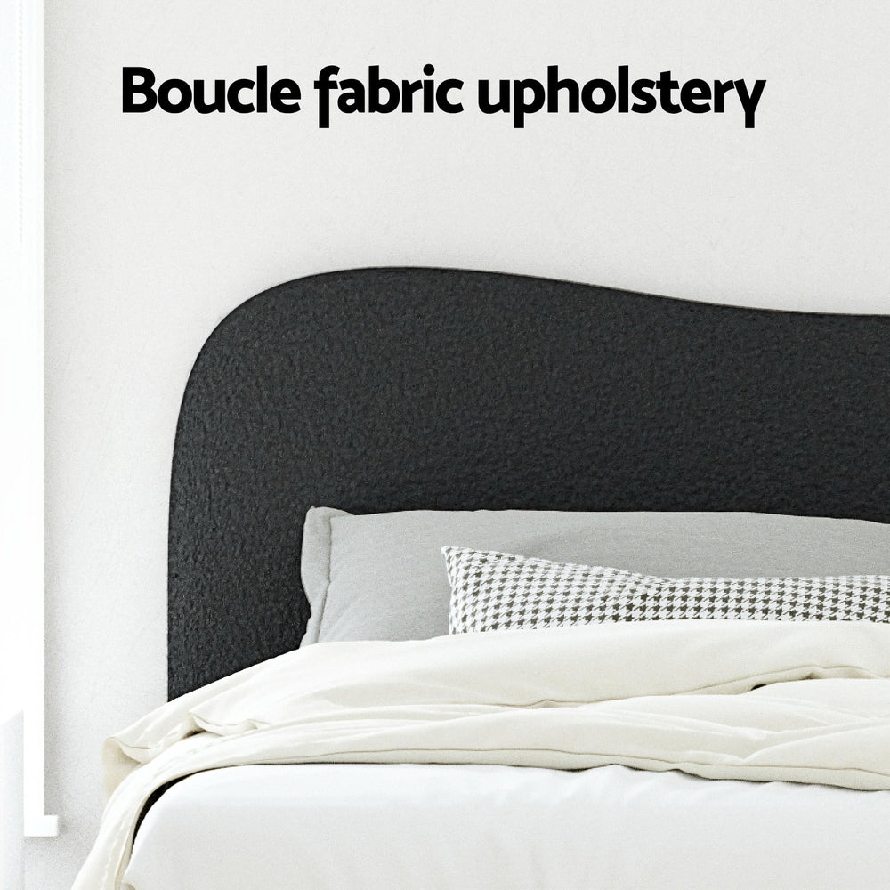Data Bed Frame King Size Boucle - Black