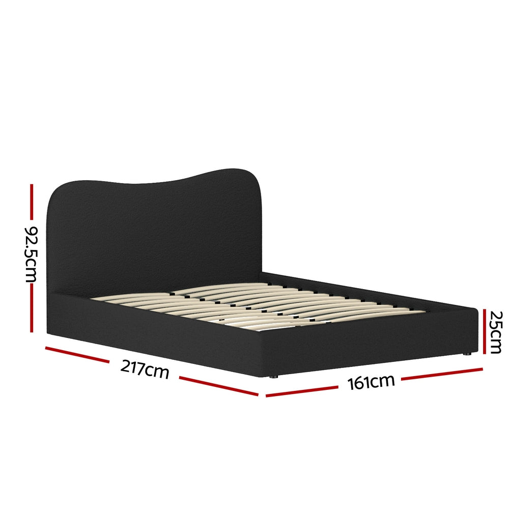 Dara Bed Frame Queen Size Boucle - Black