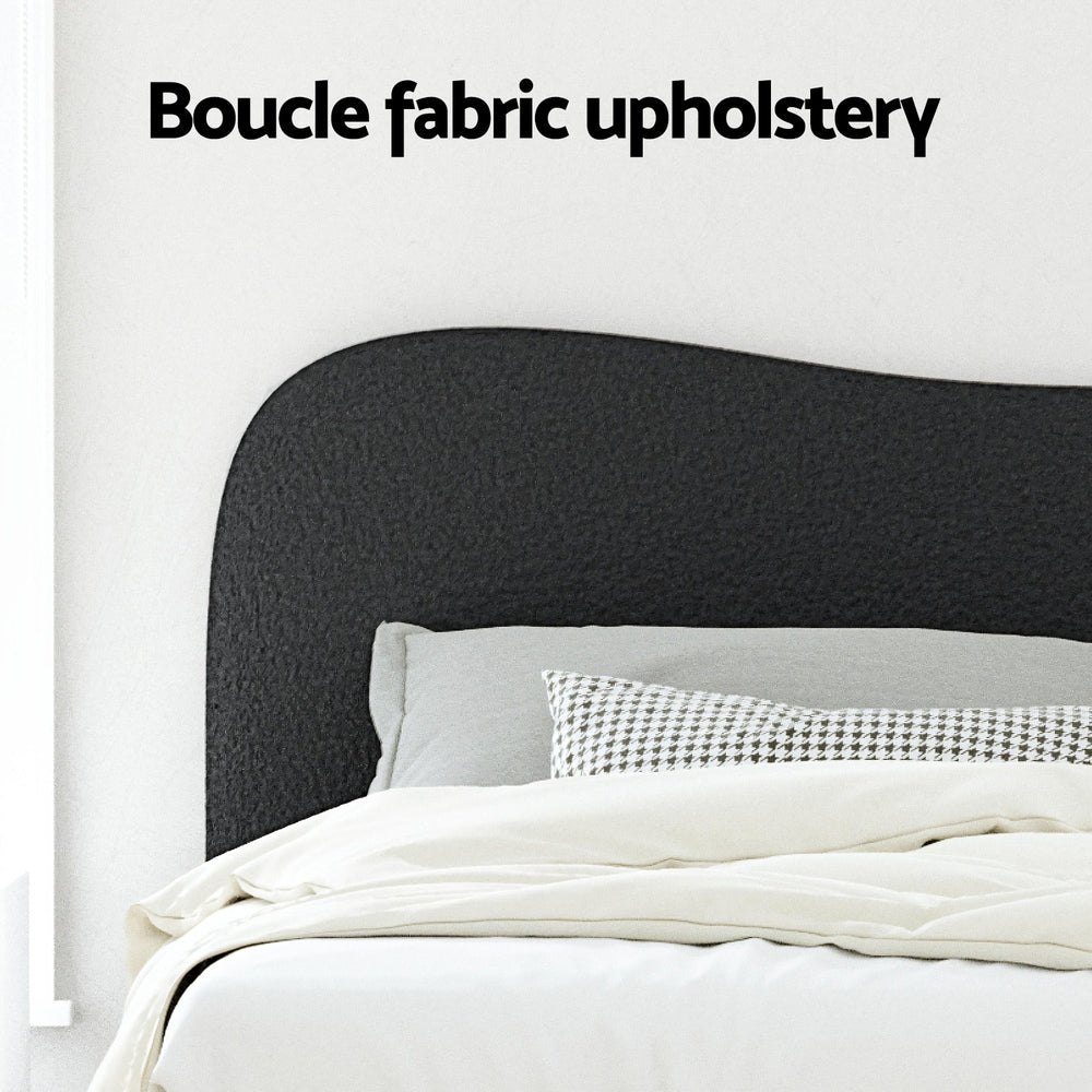 Dara Bed Frame Queen Size Boucle - Black
