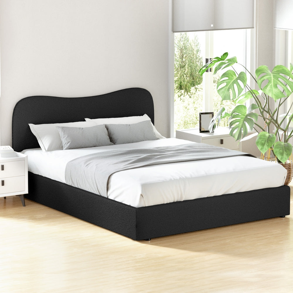 Dara Bed Frame Queen Size Boucle - Black