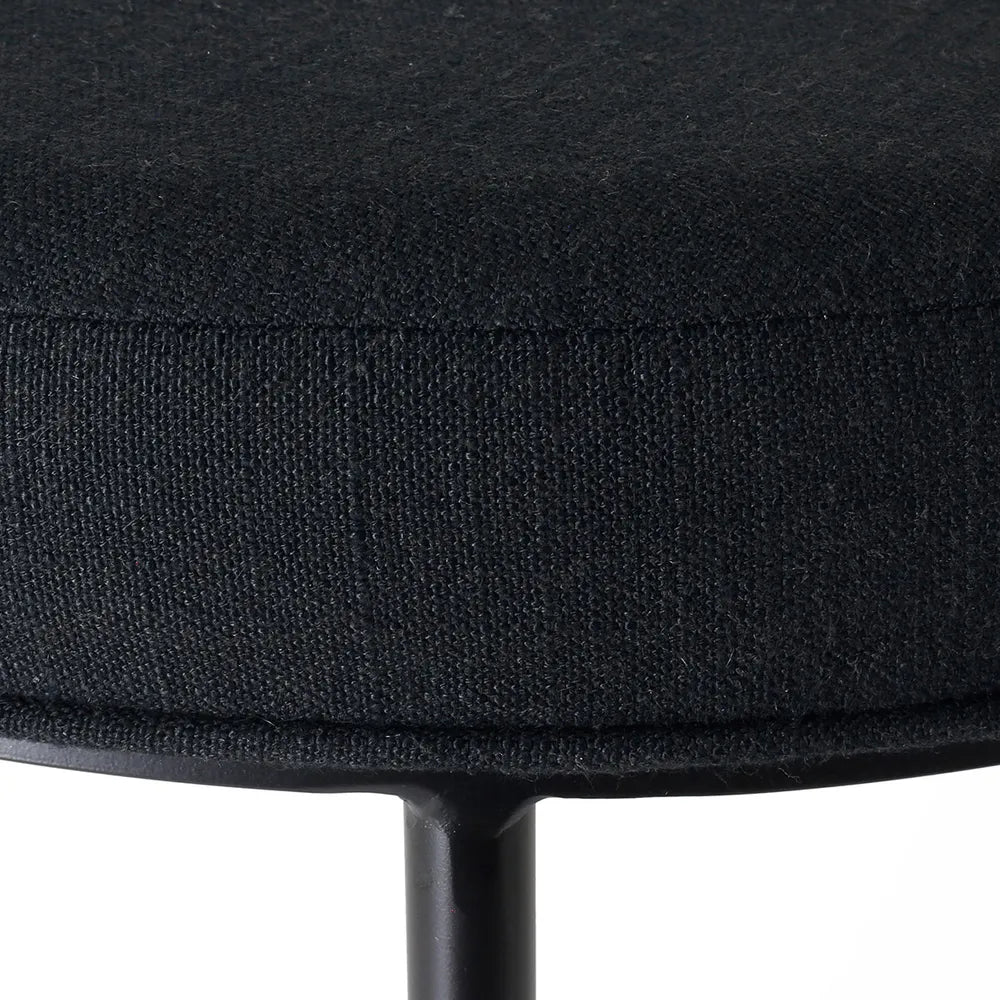 Blackley Black Iron Kitchen Stool - Black Linen