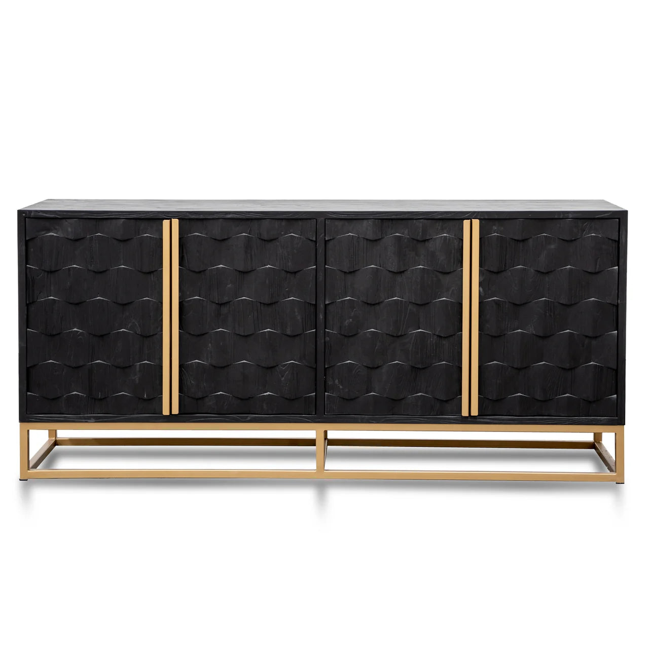 Black Wood with Gold Handle Sideboard