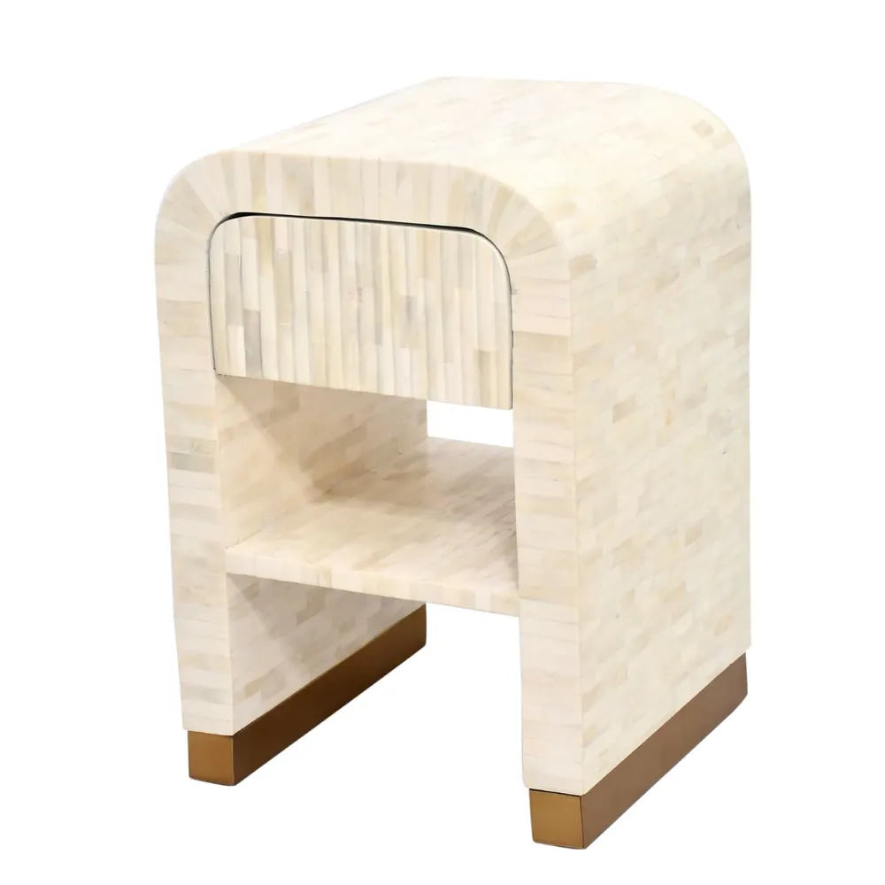 Makayla Bedside Table - Ivory