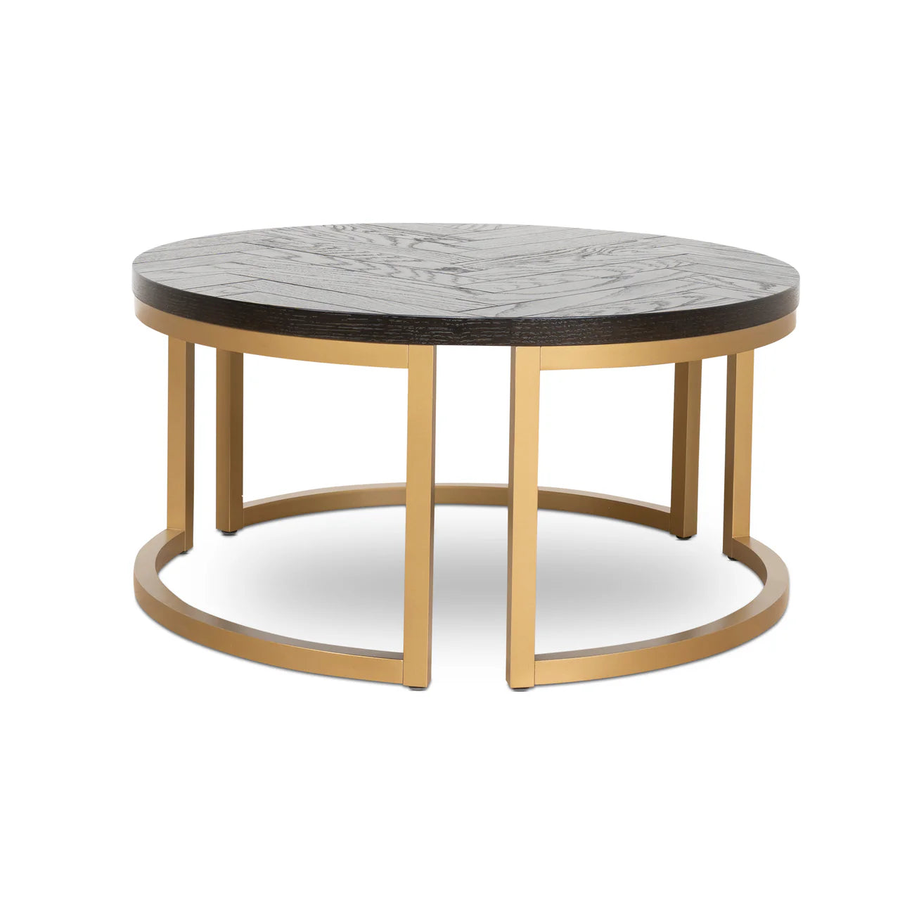 Wilma Nested Coffee Table - Peppercorn and Brass