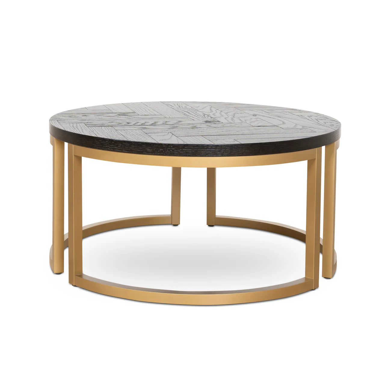 Wilma Nested Coffee Table - Peppercorn and Brass