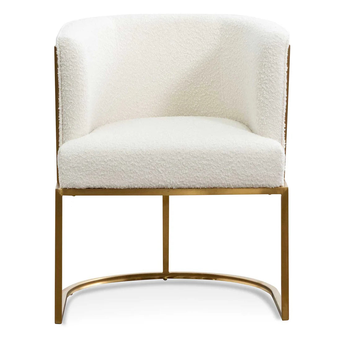 Daisy White Boucle Lounge Chair - Brushed Gold