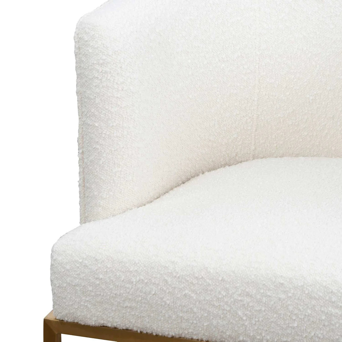 Daisy White Boucle Lounge Chair - Brushed Gold