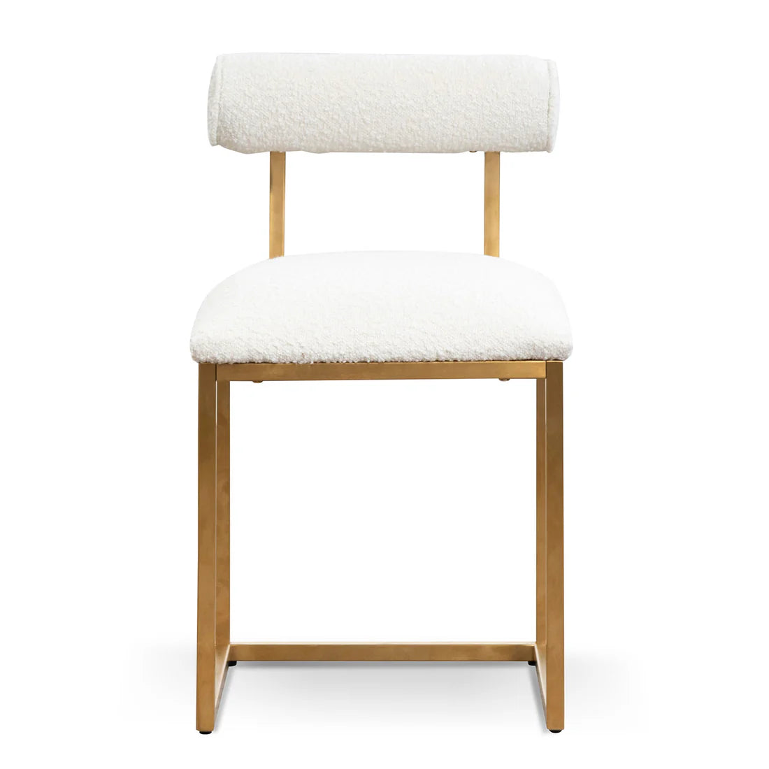 Daisy White Boucle Occasional Chair - Brushed Gold Base