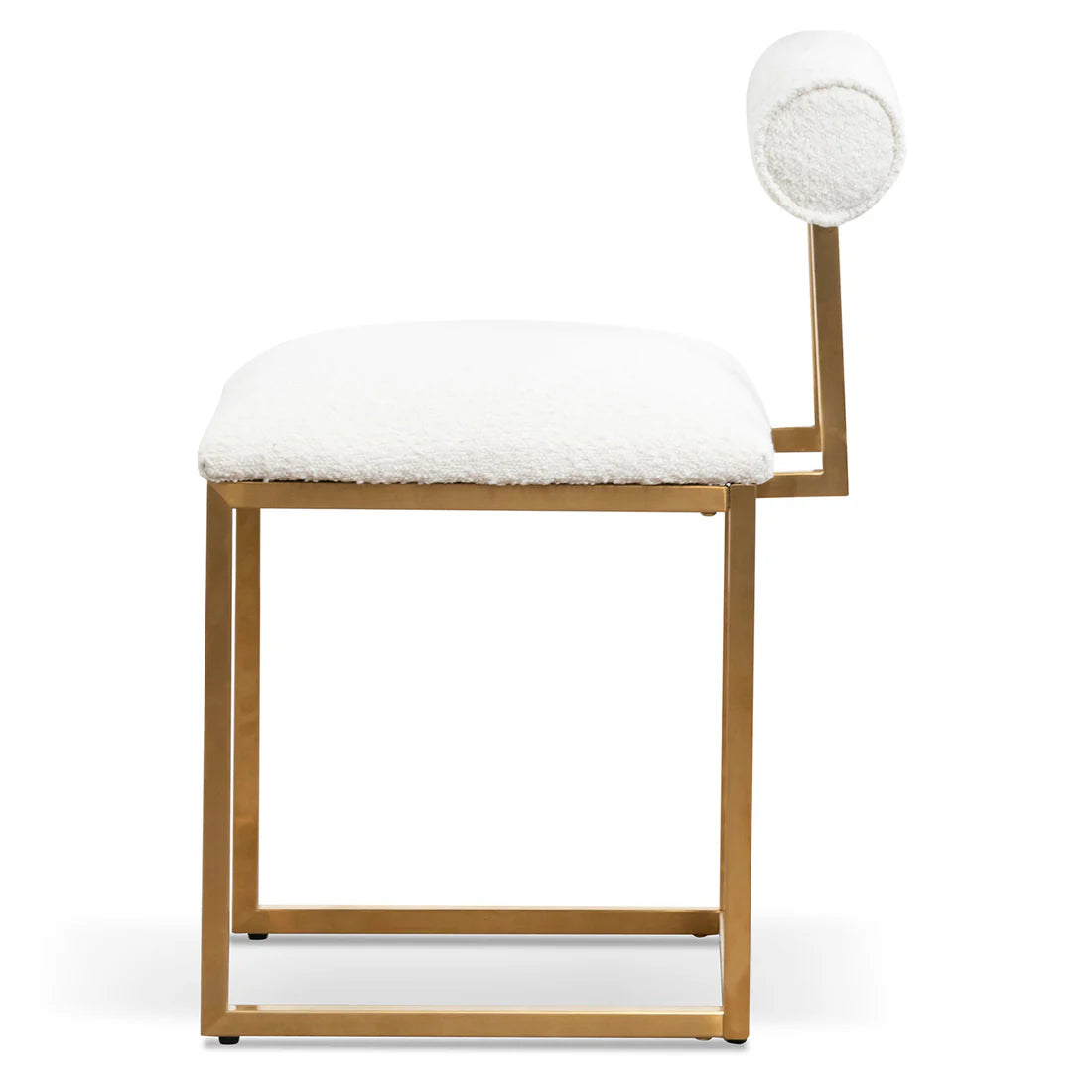 Daisy White Boucle Occasional Chair - Brushed Gold Base