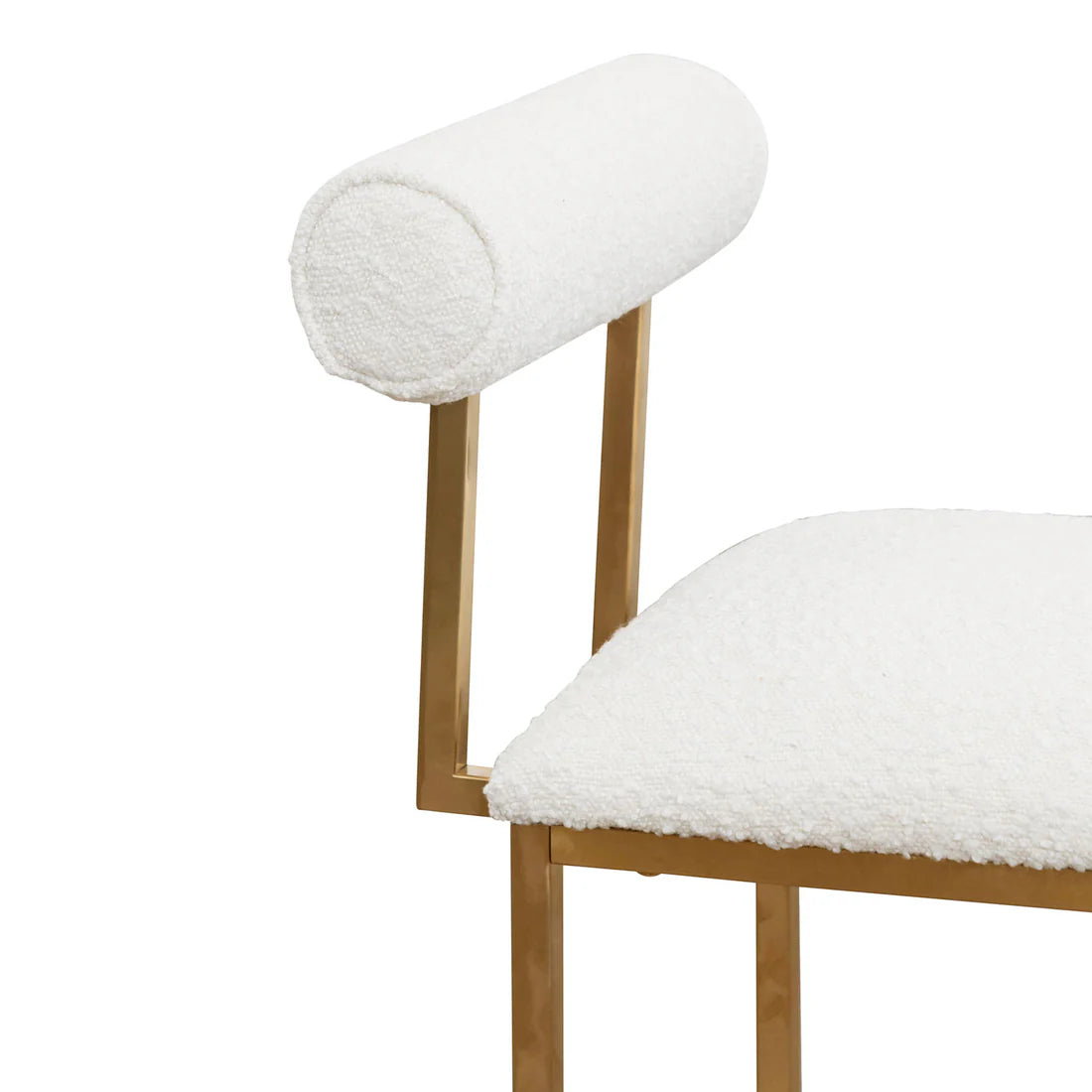 Daisy White Boucle Occasional Chair - Brushed Gold Base