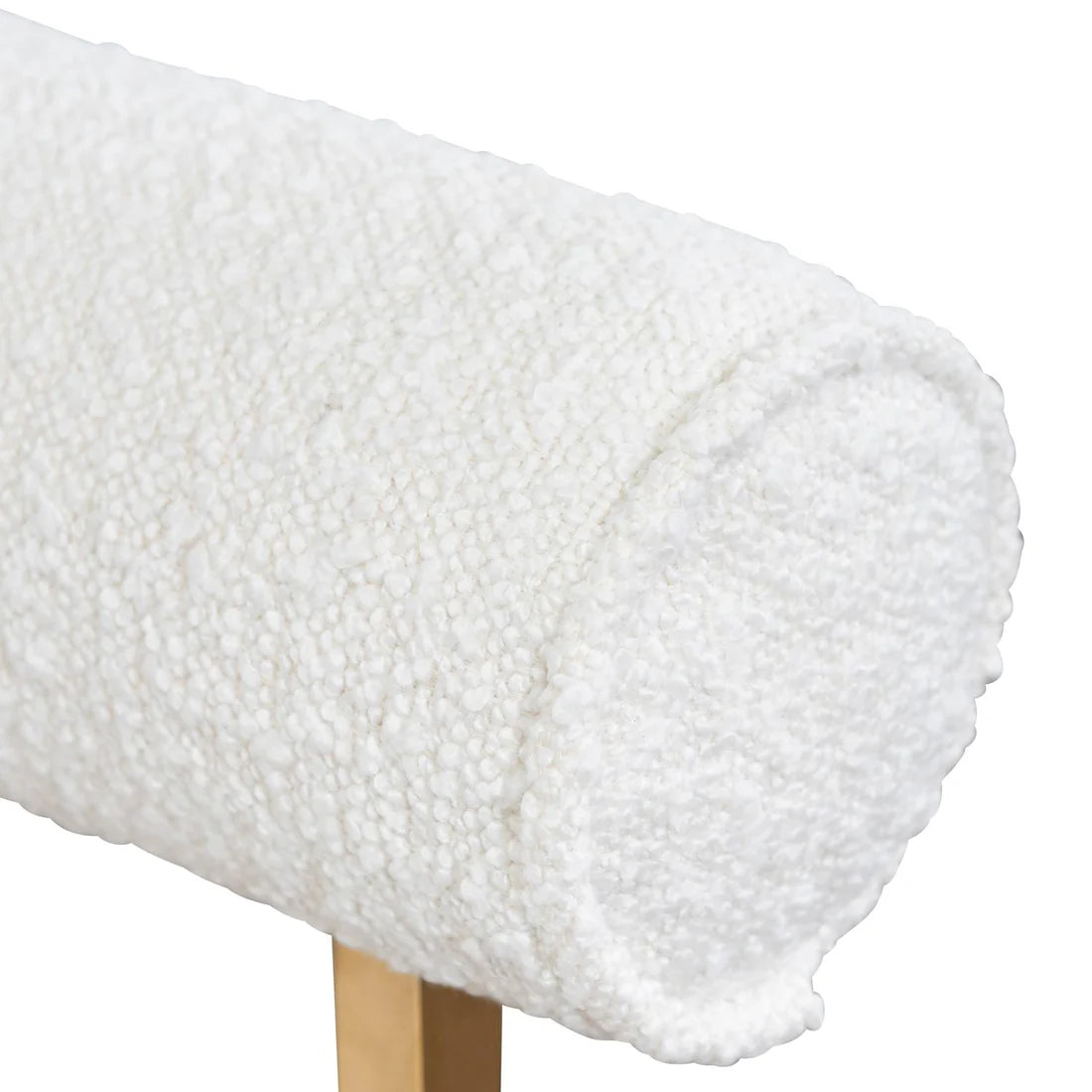 Daisy White Boucle Occasional Chair - Brushed Gold Base