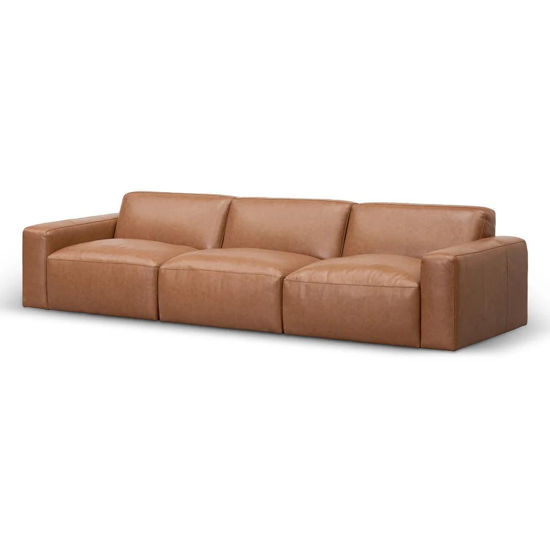Carmelita 4 Seater Sofa - Caramel Brown