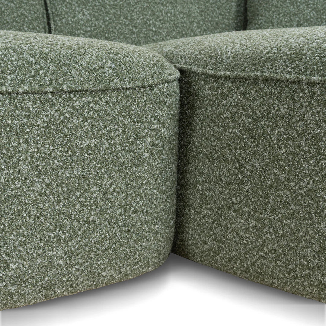 Clara 3 Seater Right Chaise Sofa - Amazon Green