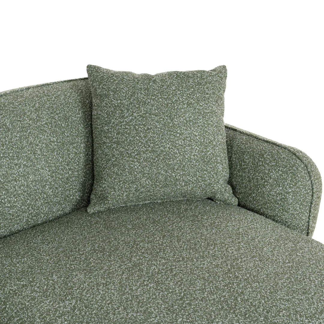 Clara 3 Seater Right Chaise Sofa - Amazon Green
