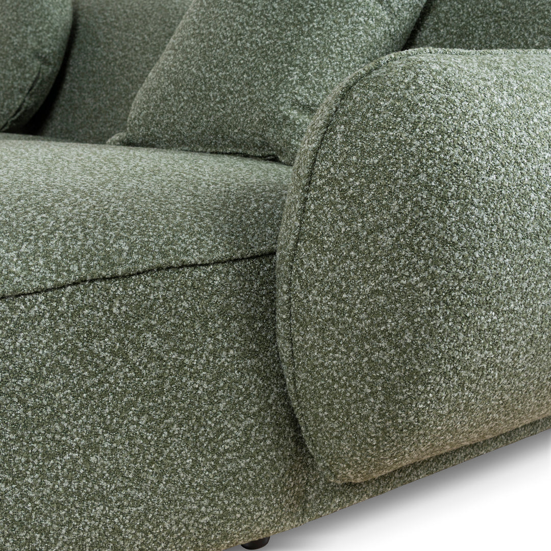 Clara 3 Seater Right Chaise Sofa - Amazon Green