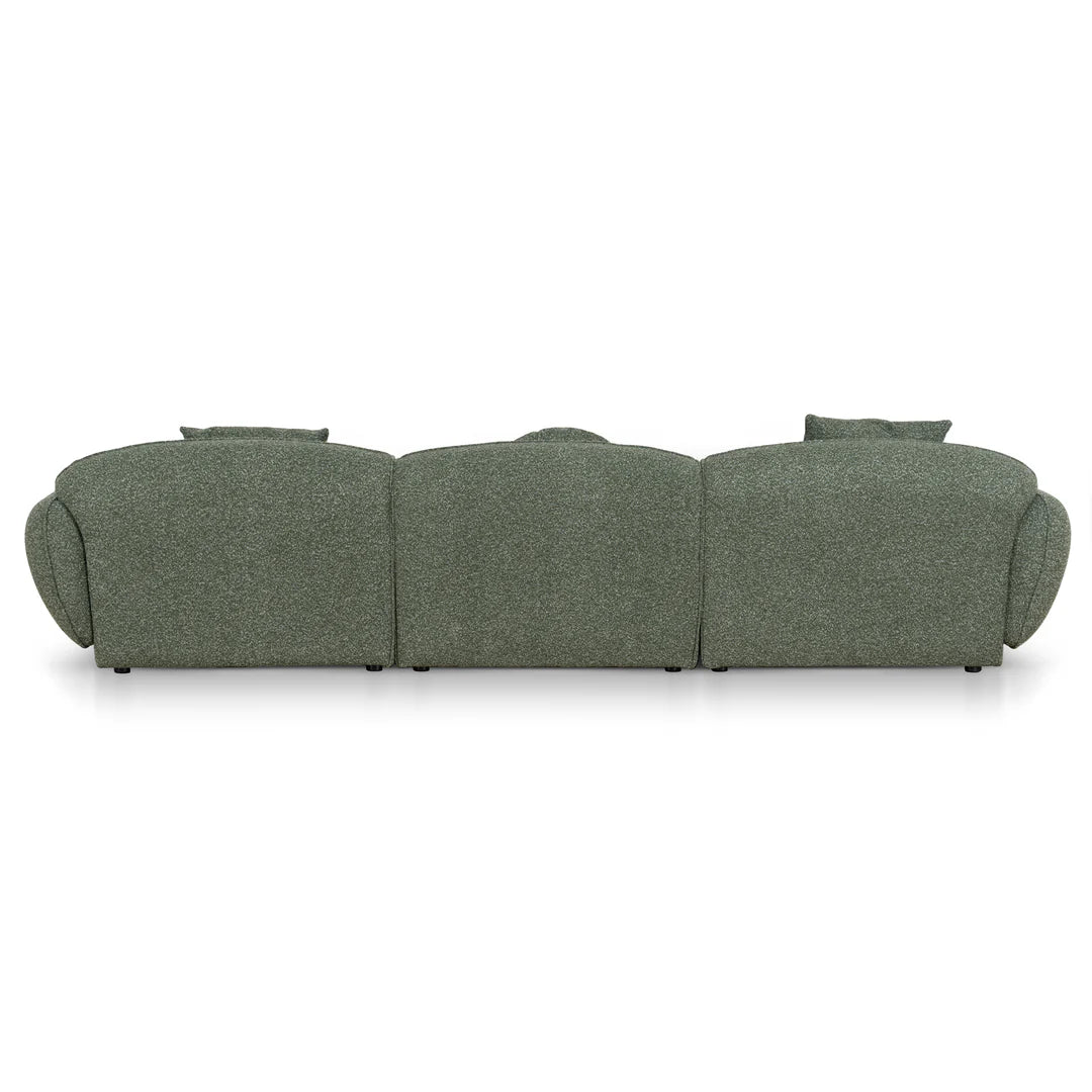 Green 3 Seater Right Chaise Sofa