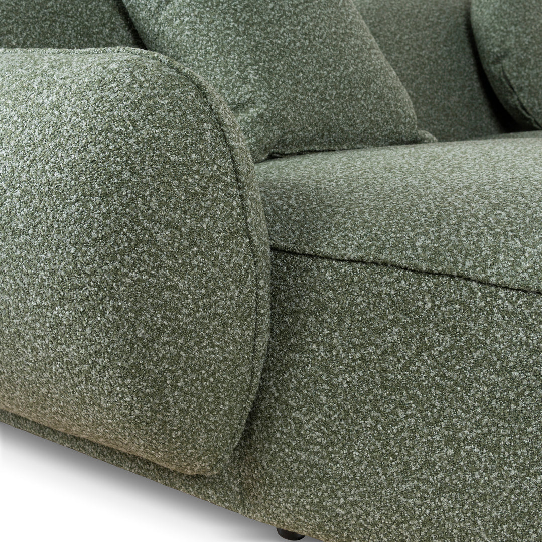 Clara 3 Seater Left  Chaise Sofa - Amazon Green