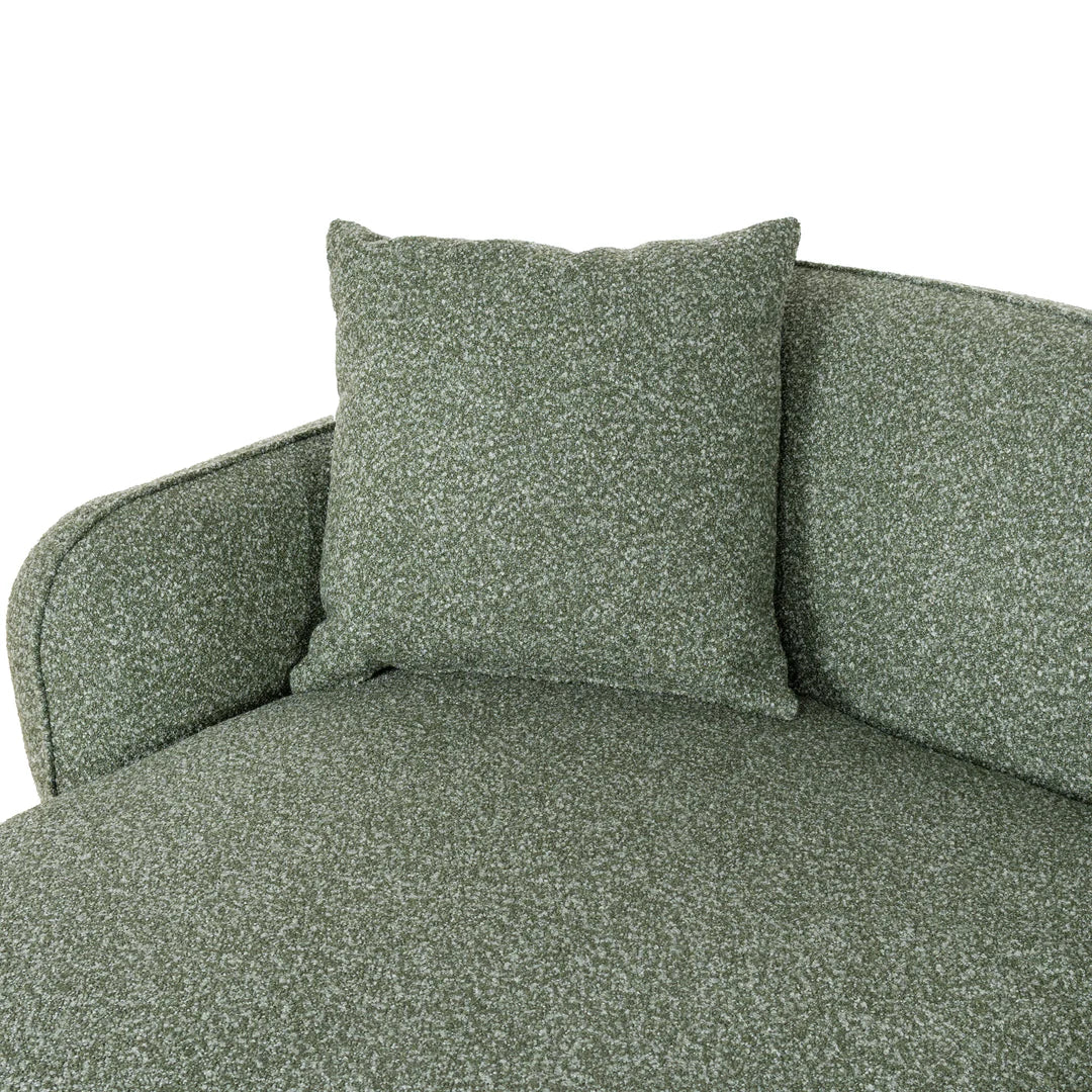 Clara 3 Seater Left  Chaise Sofa - Amazon Green