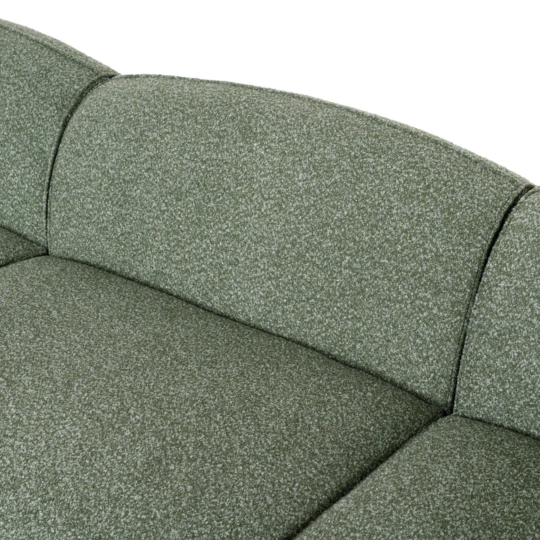 Clara 3 Seater Left  Chaise Sofa - Amazon Green