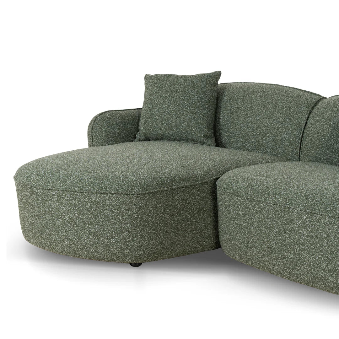 Clara 3 Seater Left  Chaise Sofa - Amazon Green