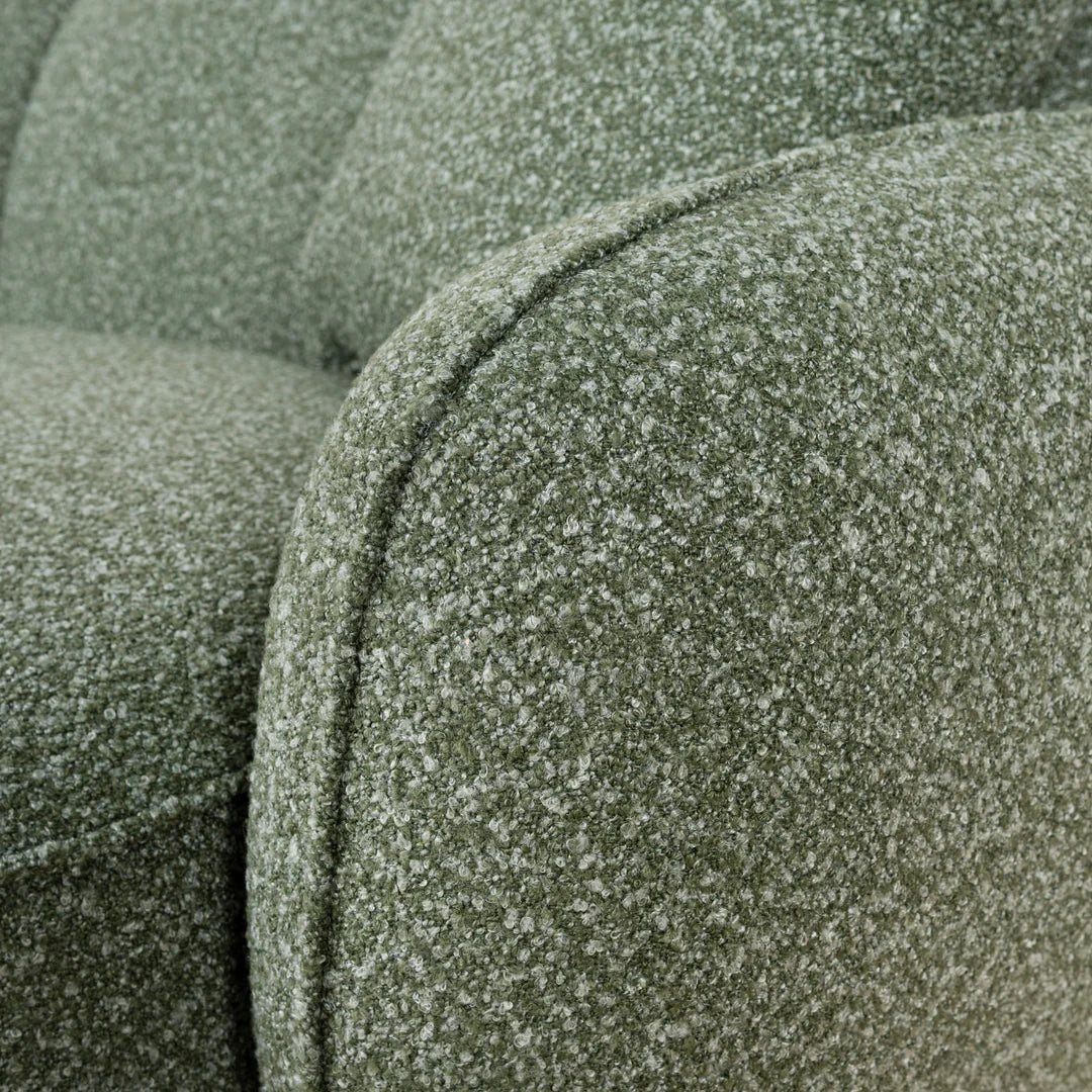 Clara 3 Seater Left  Chaise Sofa - Amazon Green