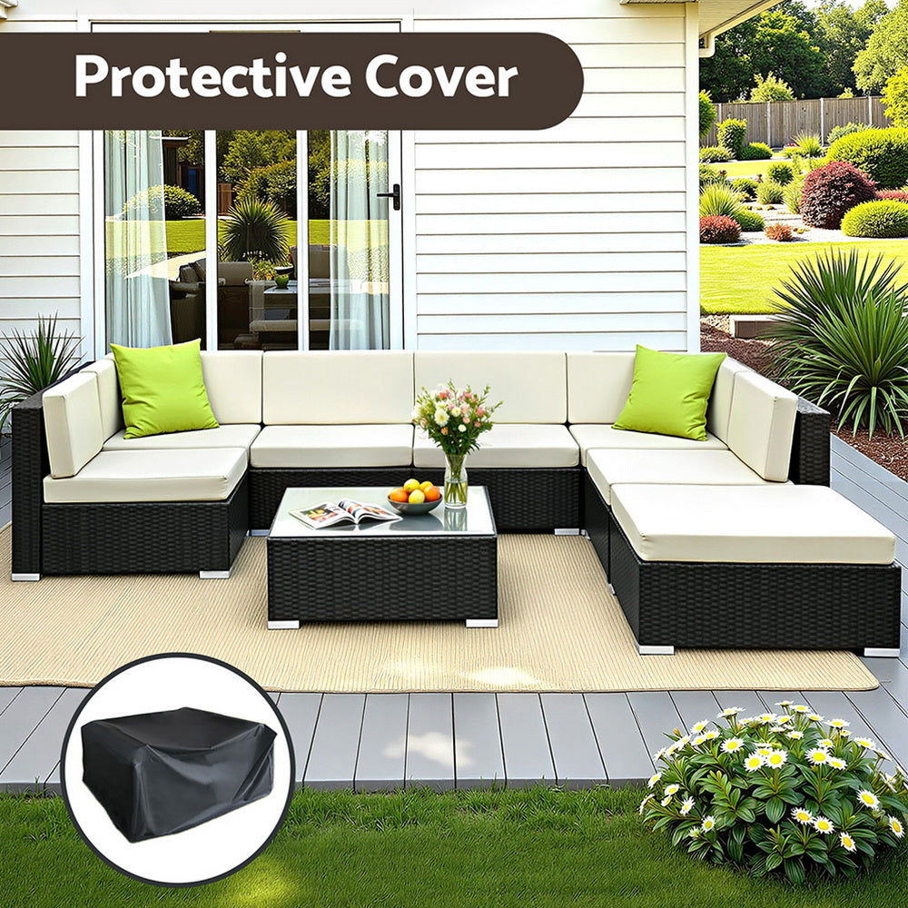 Cyrus 8PC Outdoor Lounge Set with Storage Cover