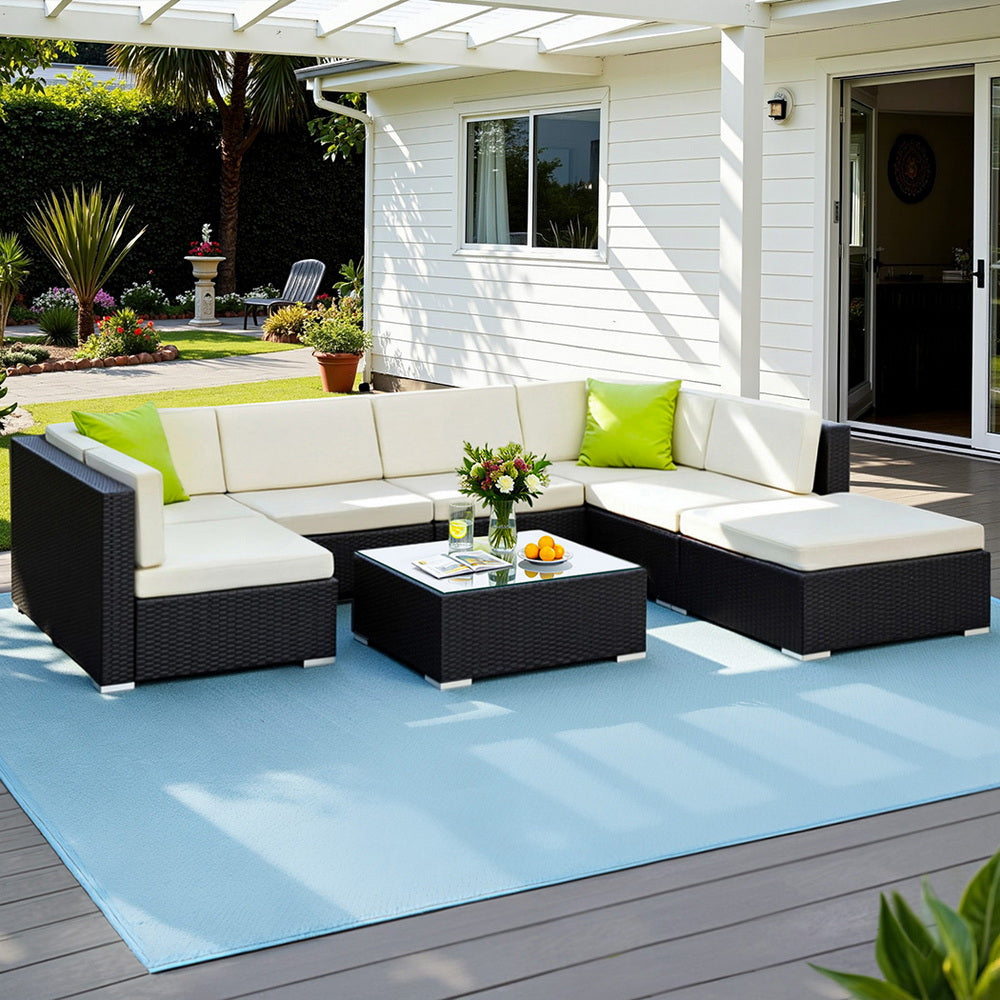 Cyrus 8PC Outdoor Lounge Set with Storage Cover
