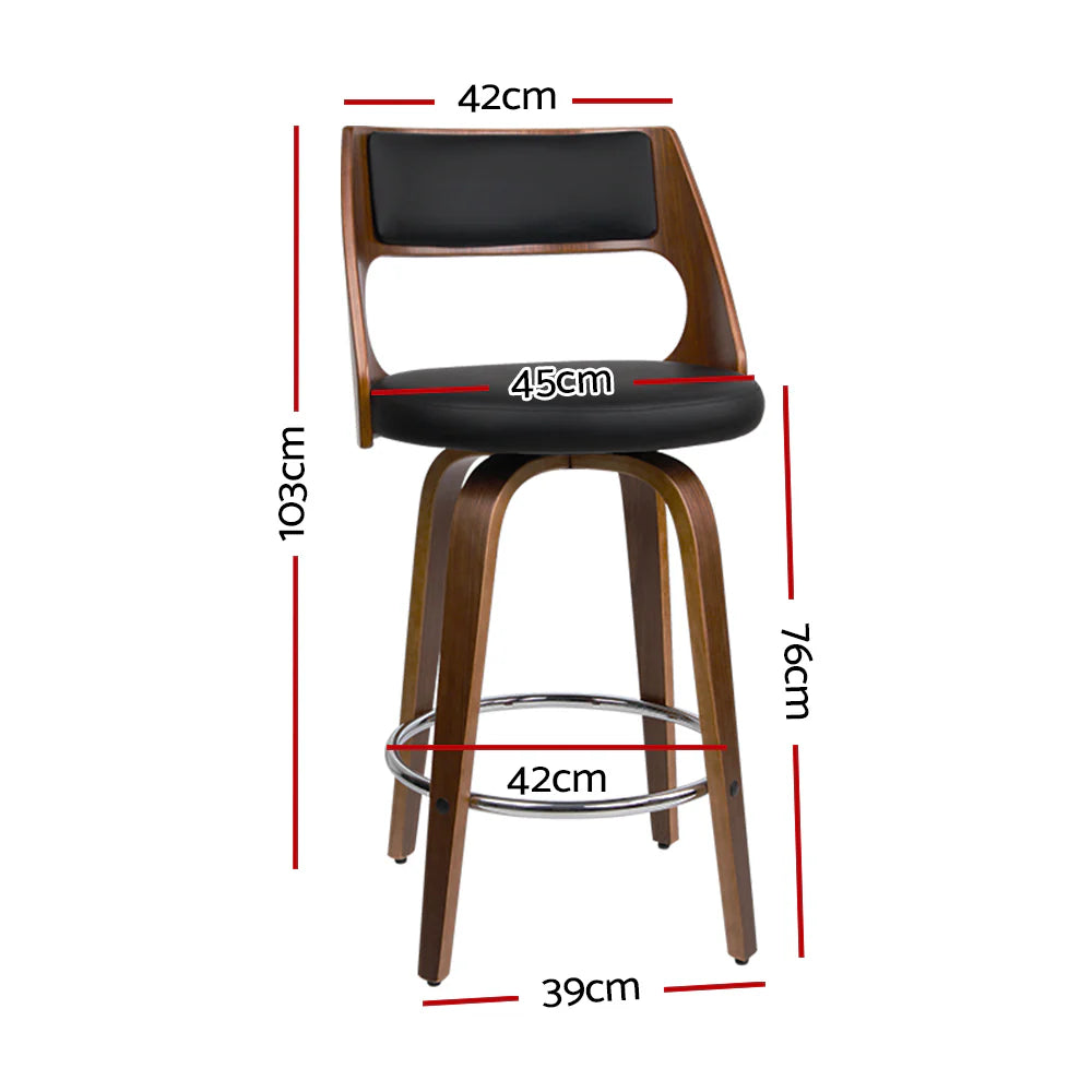 Set of 2 Astoria Swivel Leather Bar Stools