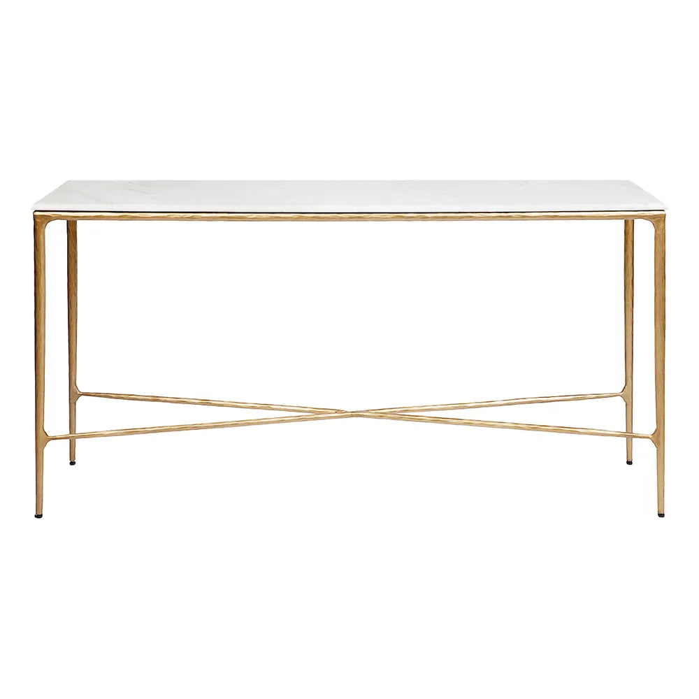 Heston Marble Console Table - Medium Brass