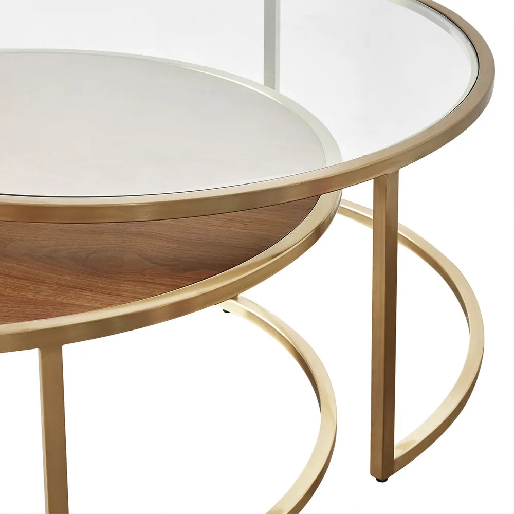 Gold nesting coffee table 