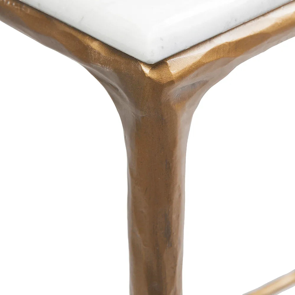 Heston Marble Console Table - Medium Brass