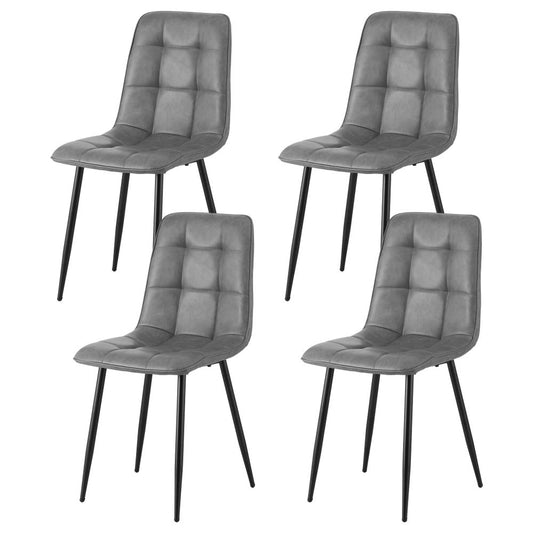 4 Retro PU Leather Dining Chairs Retro - Grey