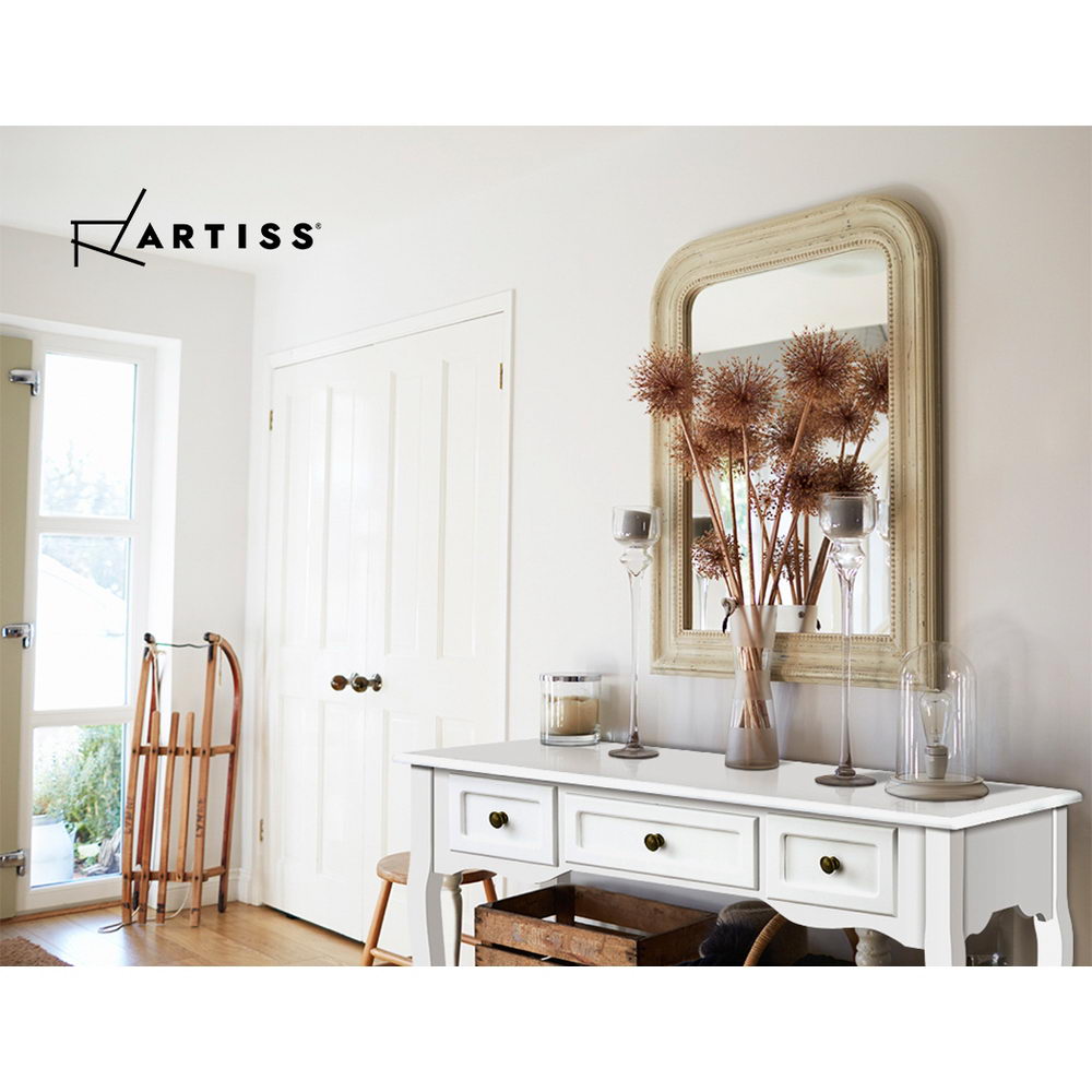 Elora 3 Drawers Hamptons Console Table - White